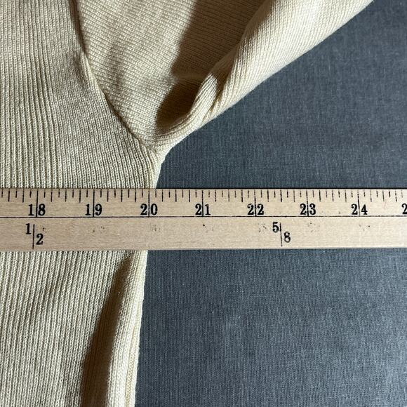 Vintage Lady LaMode Sweater Womens XL Tan Knit Golfer V-Neck Outdoor Preppy - Picture 9 of 9